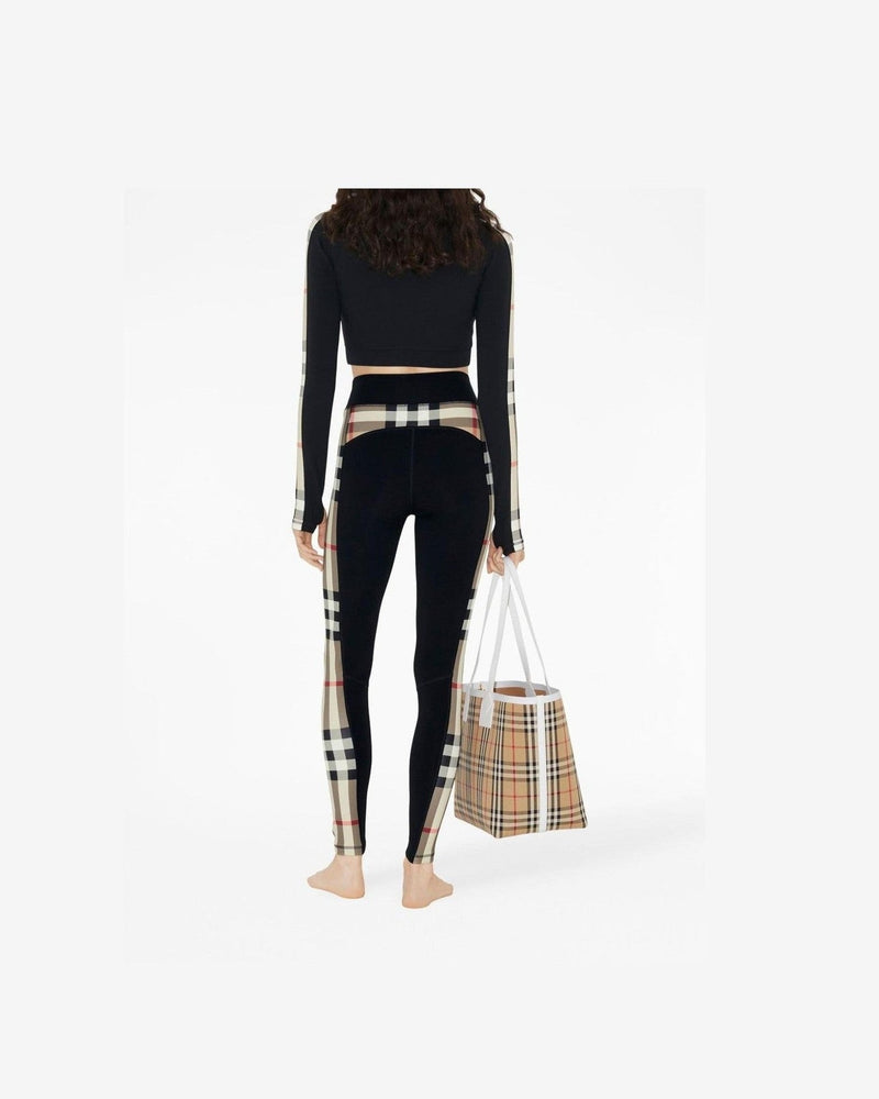 Burberry Jersey Stretch Cropped Sweater with Check Trim Glam Steals