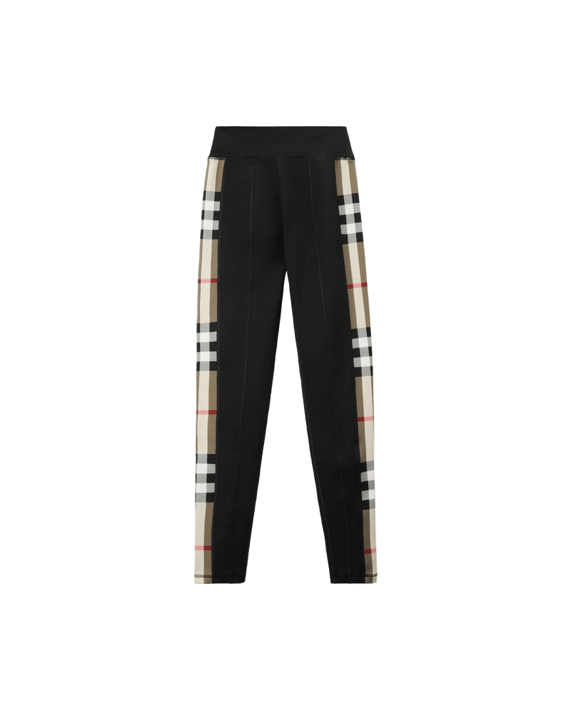 Burberry Jersey Stretch Leggings With Check Finishes Glam Steals