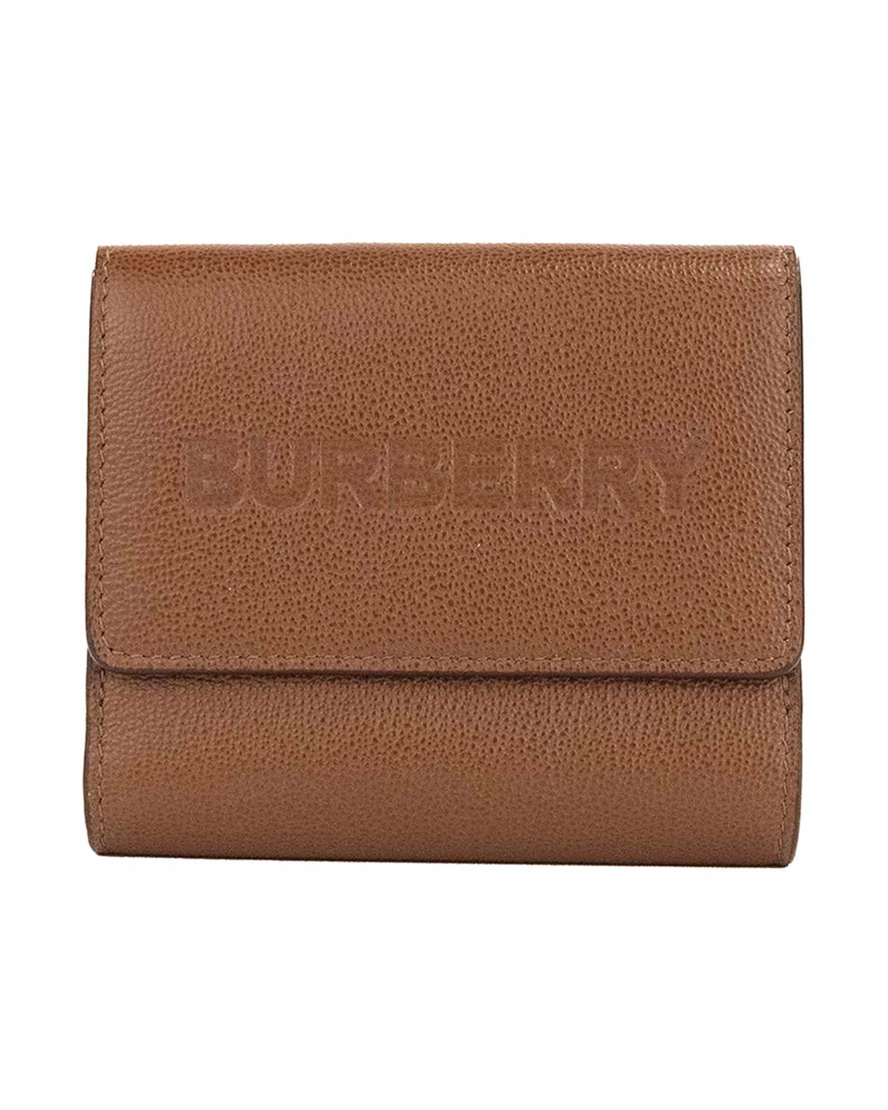 Burberry Luna Tan Grained Leather Small Coin Pouch Snap Wallet Glam Steals