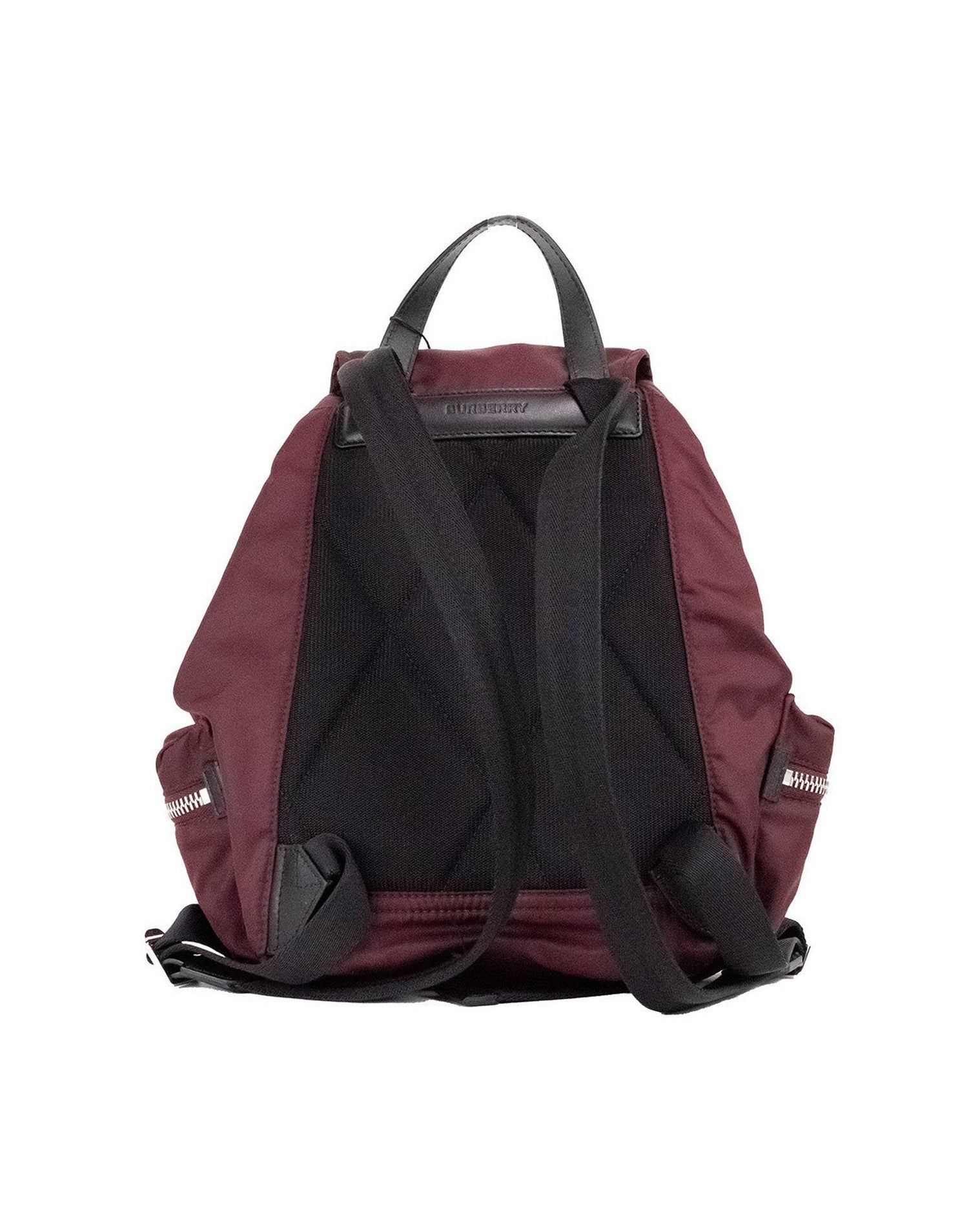 Burberry Medium Econyl Nylon Rucksack Drawstring Backpack Burgundy Bookbag Glam Steals