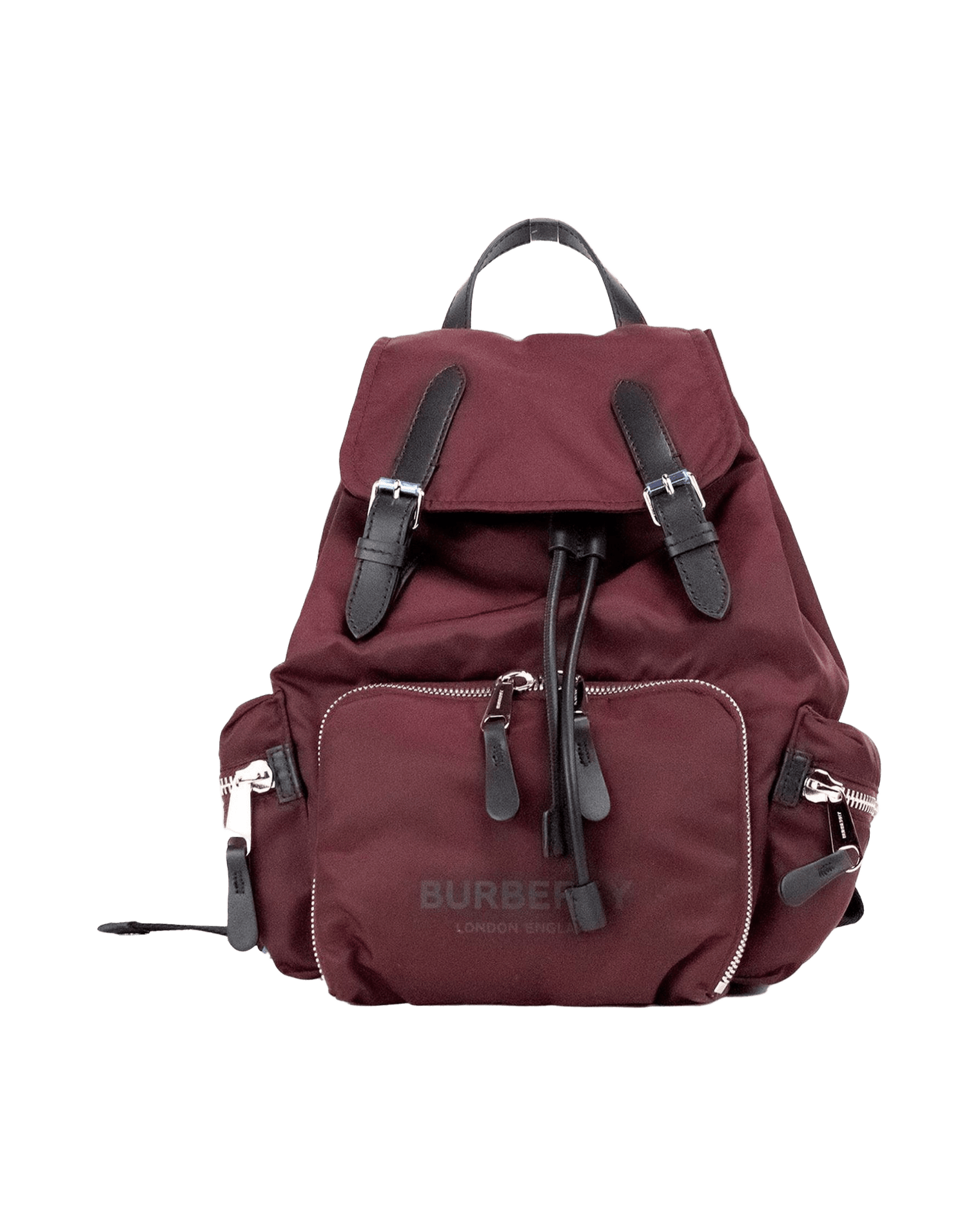 Burberry Medium Econyl Nylon Rucksack Drawstring Backpack Burgundy Bookbag