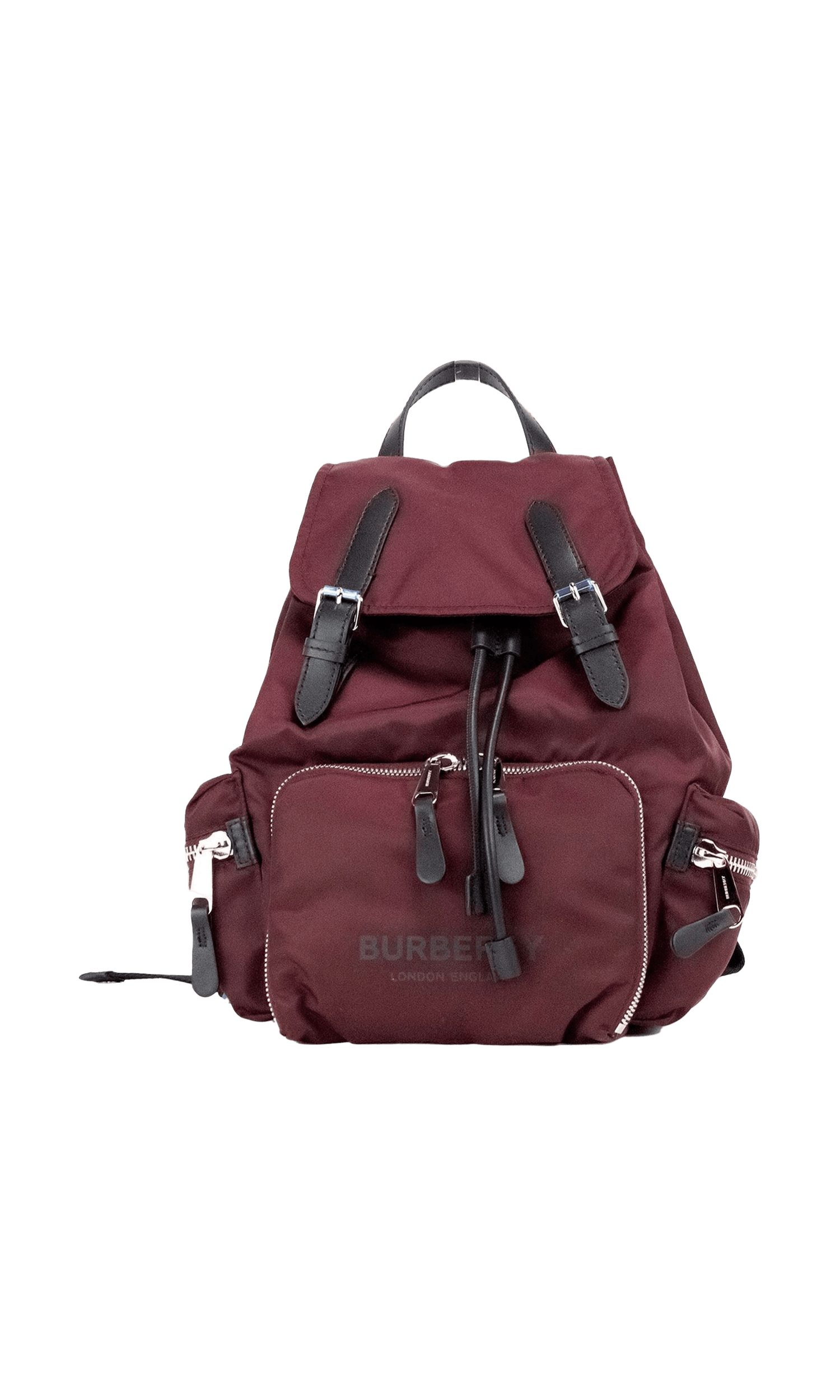 Burberry Medium Econyl Nylon Rucksack Drawstring Backpack Burgundy Bookbag Glam Steals