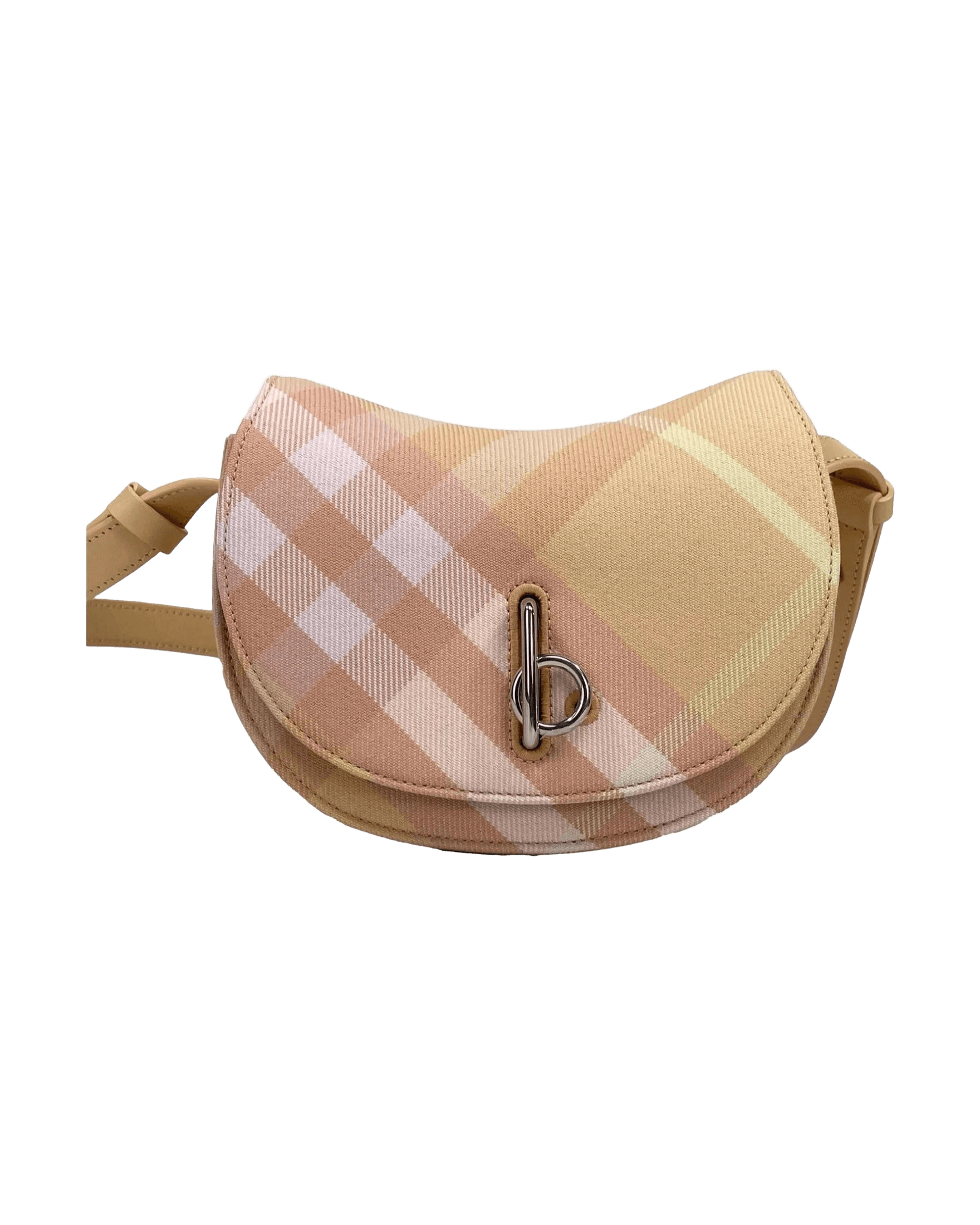 Burberry Mini Check Rocking Horse Crossbody Bag Peach Purse Glam Steals