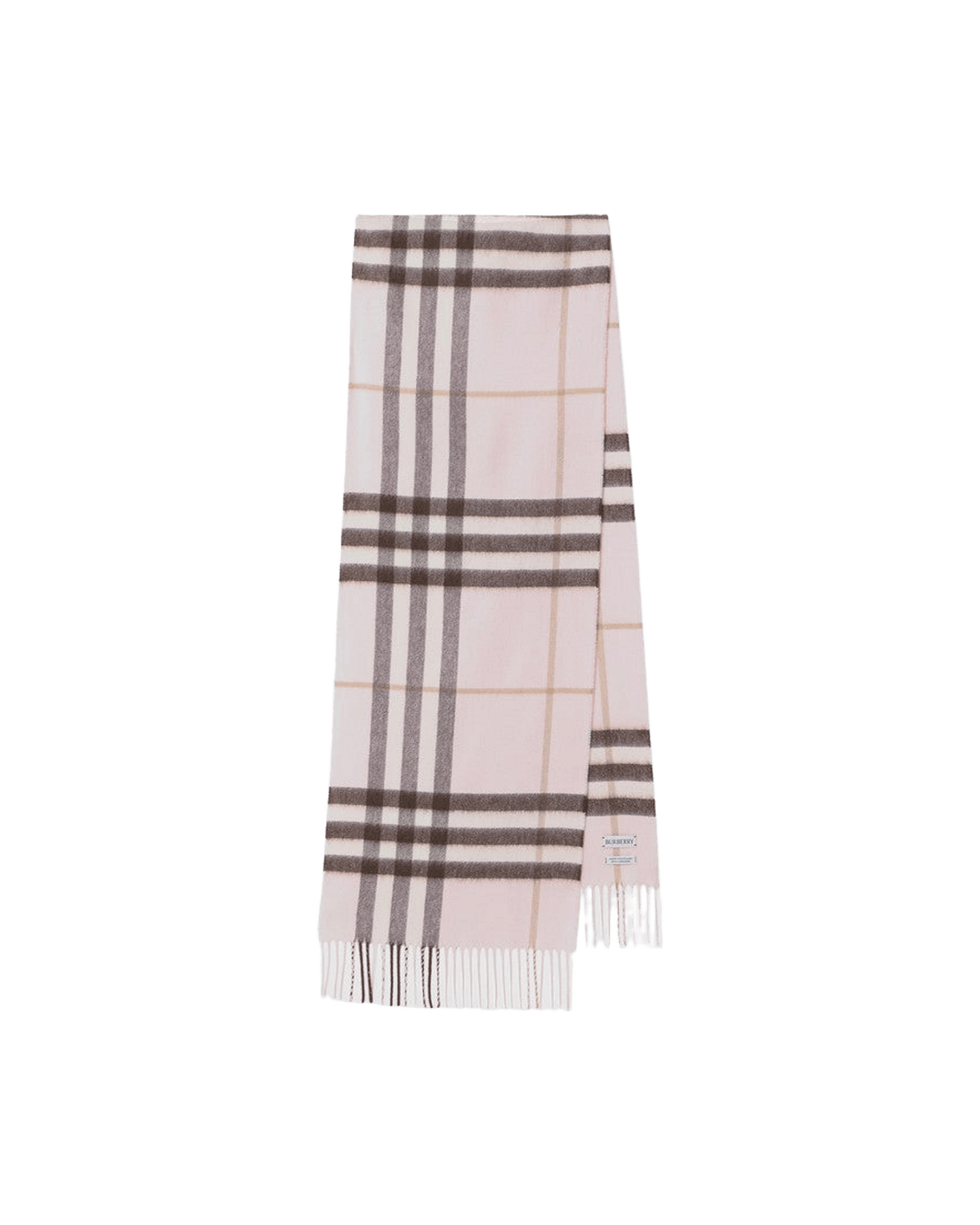Burberry Pink Cashmere Scarf With Check Pattern Glam Steals