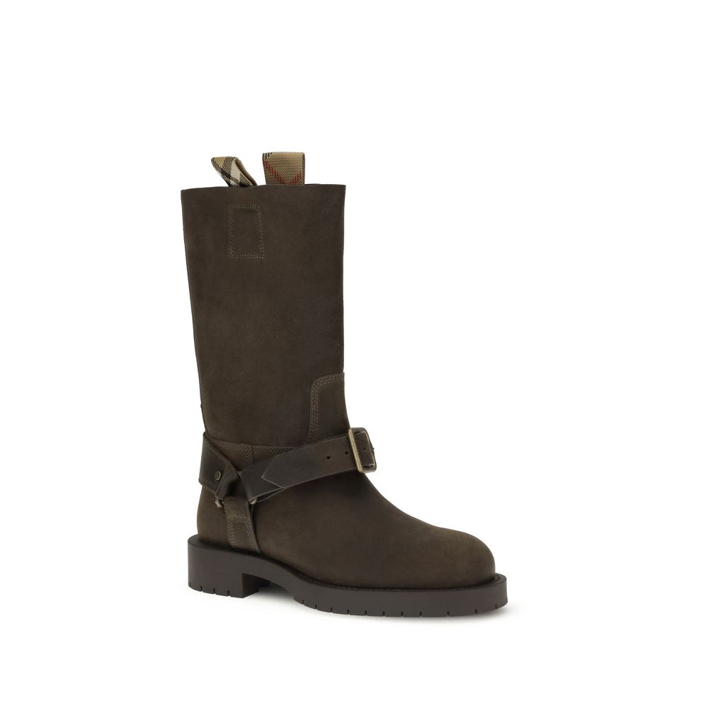 Burberry Suede Saddle Ankle Boots Glam Steals