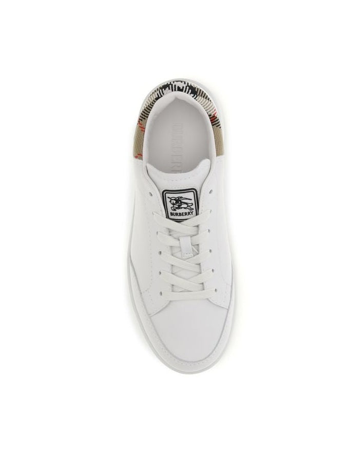 Burberry White Calf Leather Bos Taurus Low Top Sneakers Glam Steals