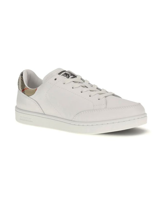 Burberry White Calf Leather Bos Taurus Low Top Sneakers Glam Steals