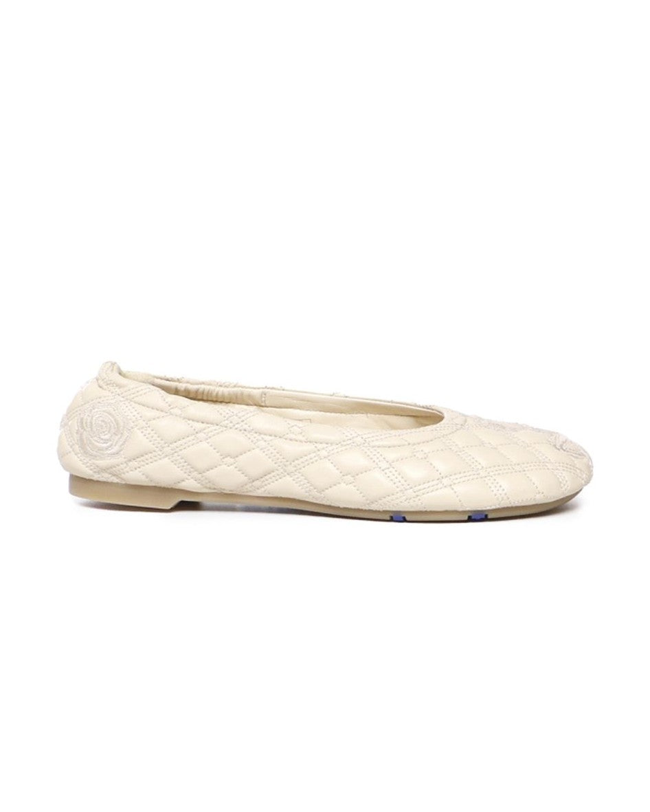 Burberry White Leather Lamb Ballet Flats Glam Steals
