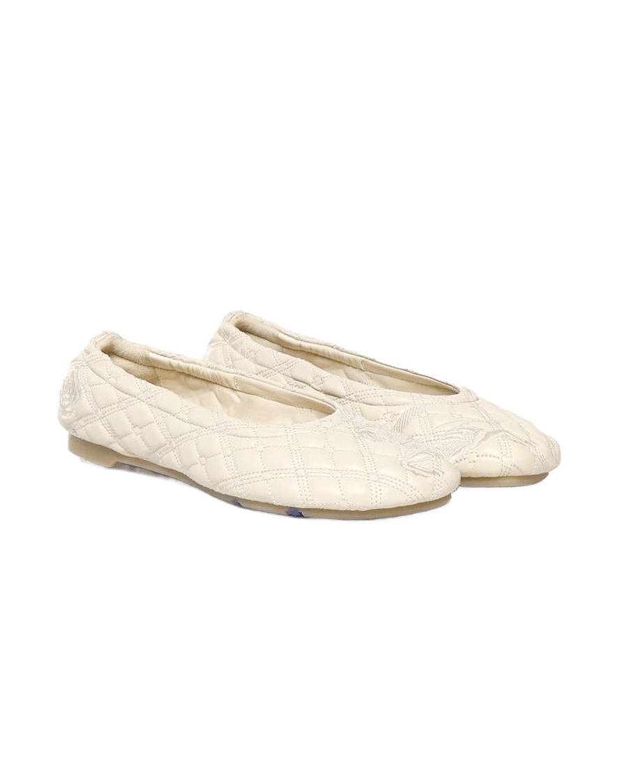 Burberry White Leather Lamb Ballet Flats Glam Steals