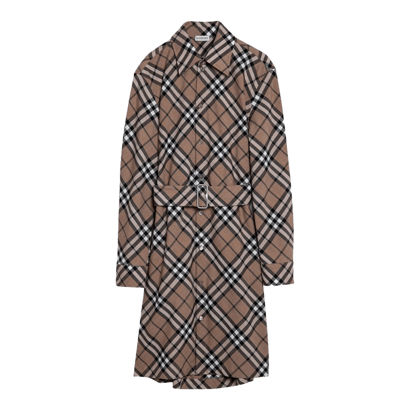 Burberry Wool Check Blend Chemise Dress Glam Steals
