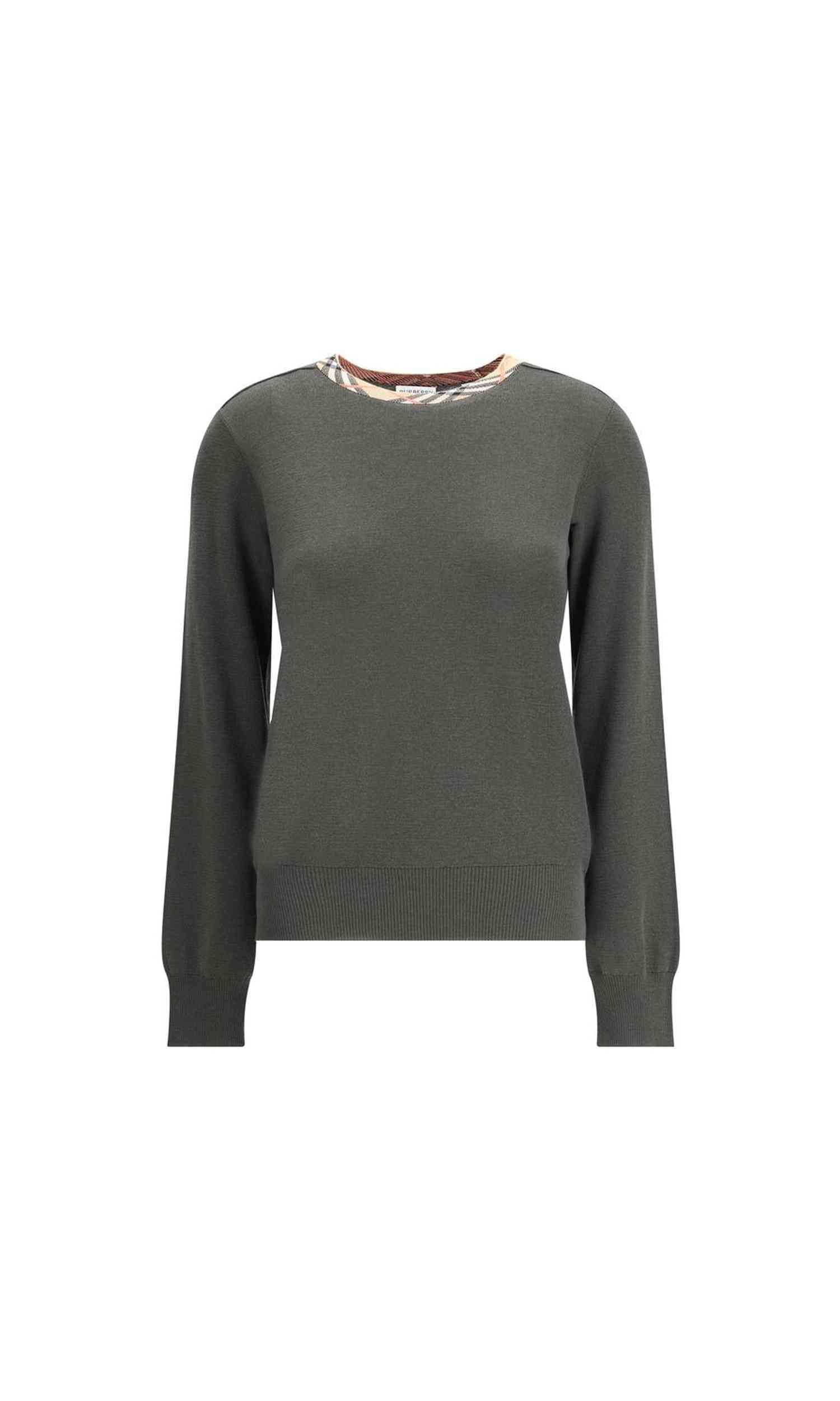 Burberry Wool Pullover With Check Glam Steals
