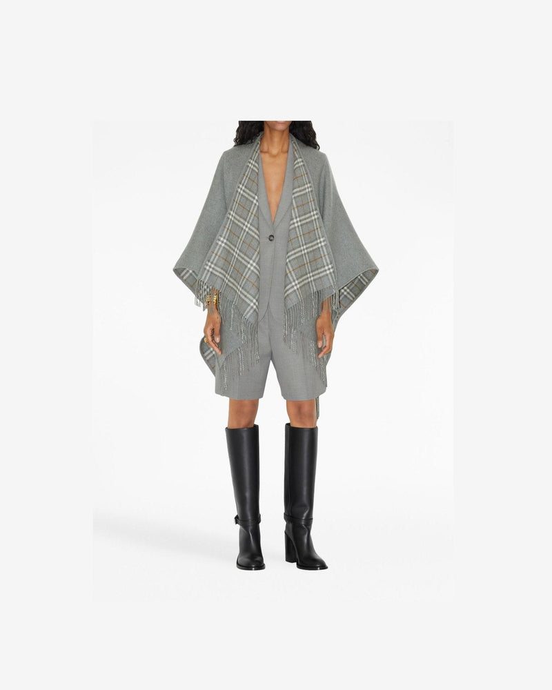 Burberry Wool Vintage Check Reversible Cape Glam Steals
