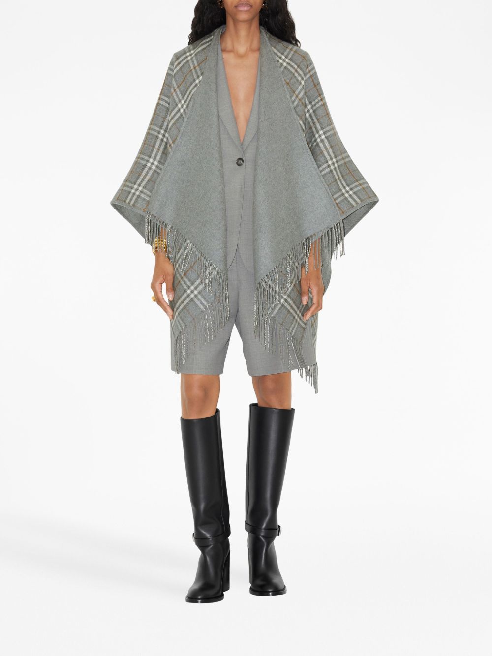 Burberry Wool Vintage Check Reversible Cape Glam Steals