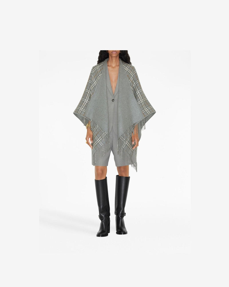 Burberry Wool Vintage Check Reversible Cape Glam Steals