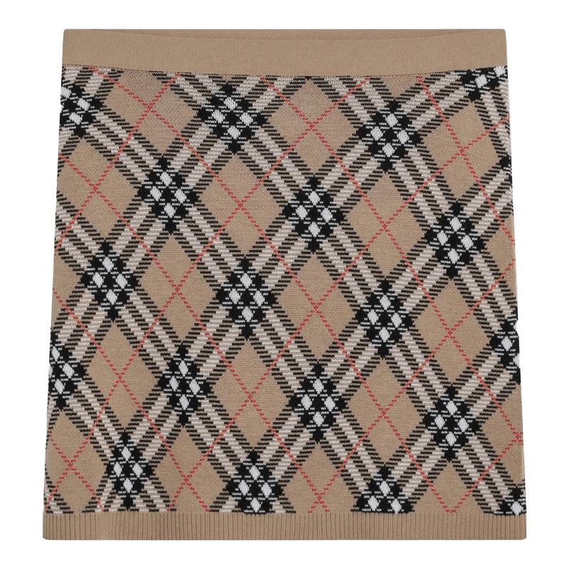 Burberry Wool and Mohair Blend Check Mini Skirt Glam Steals