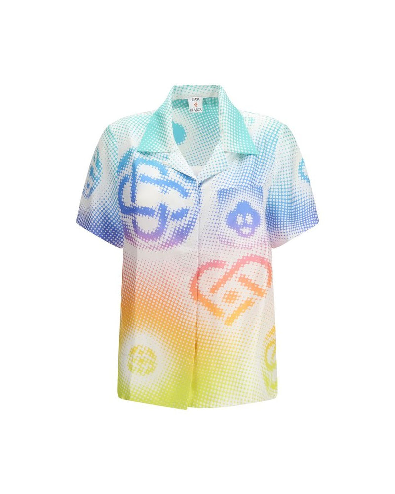 Casablanca Multicolor Silk Shortsleeve Shirt Glam Steals