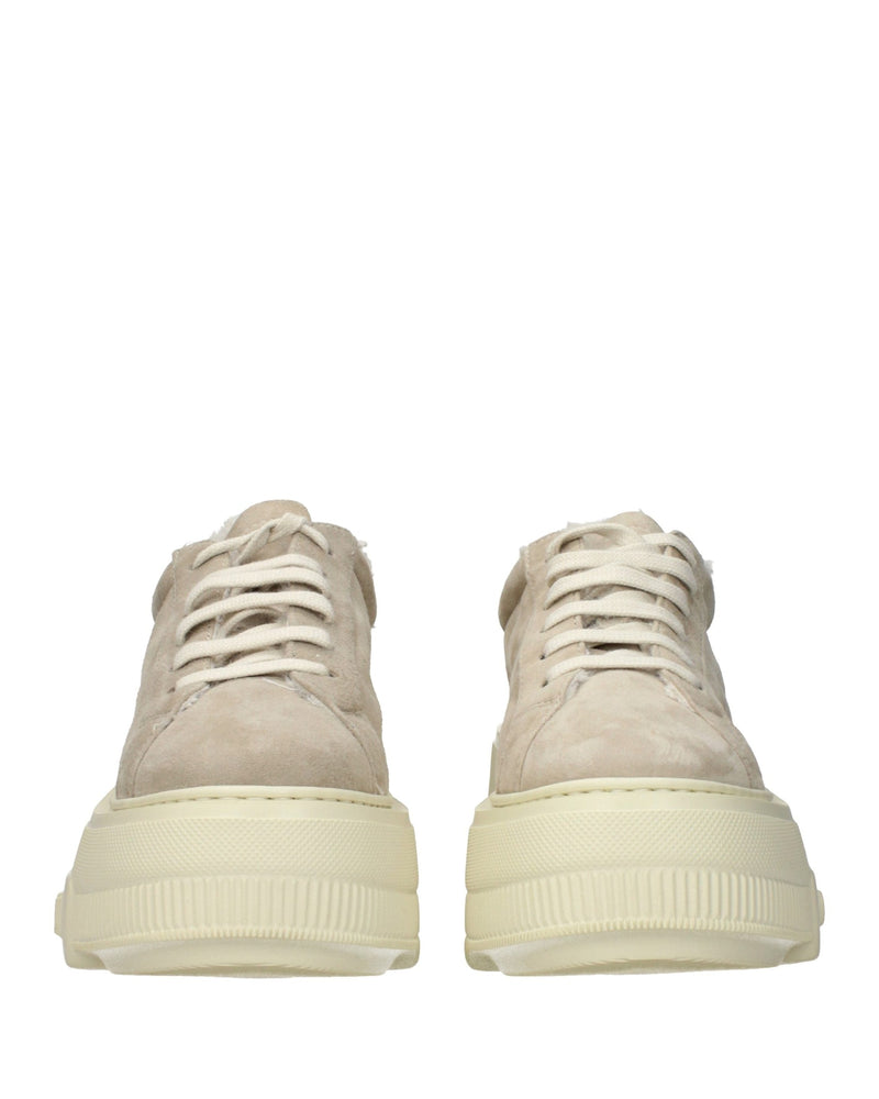 Casadei Beige Leather Chunky Sneakers Glam Steals