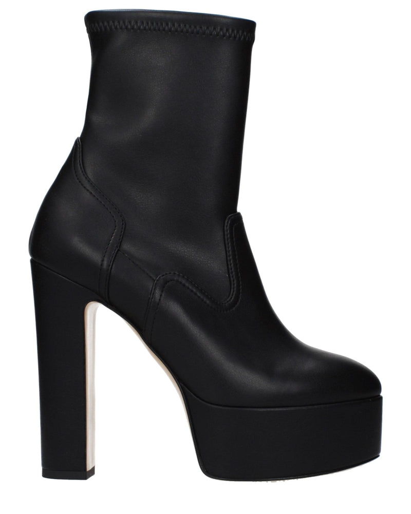 Casadei Black Leather Ankle Boots 