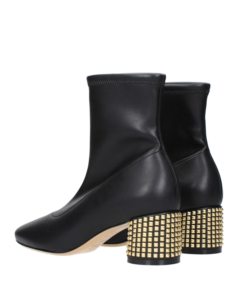 Casadei Black Leather Ankle Boots 