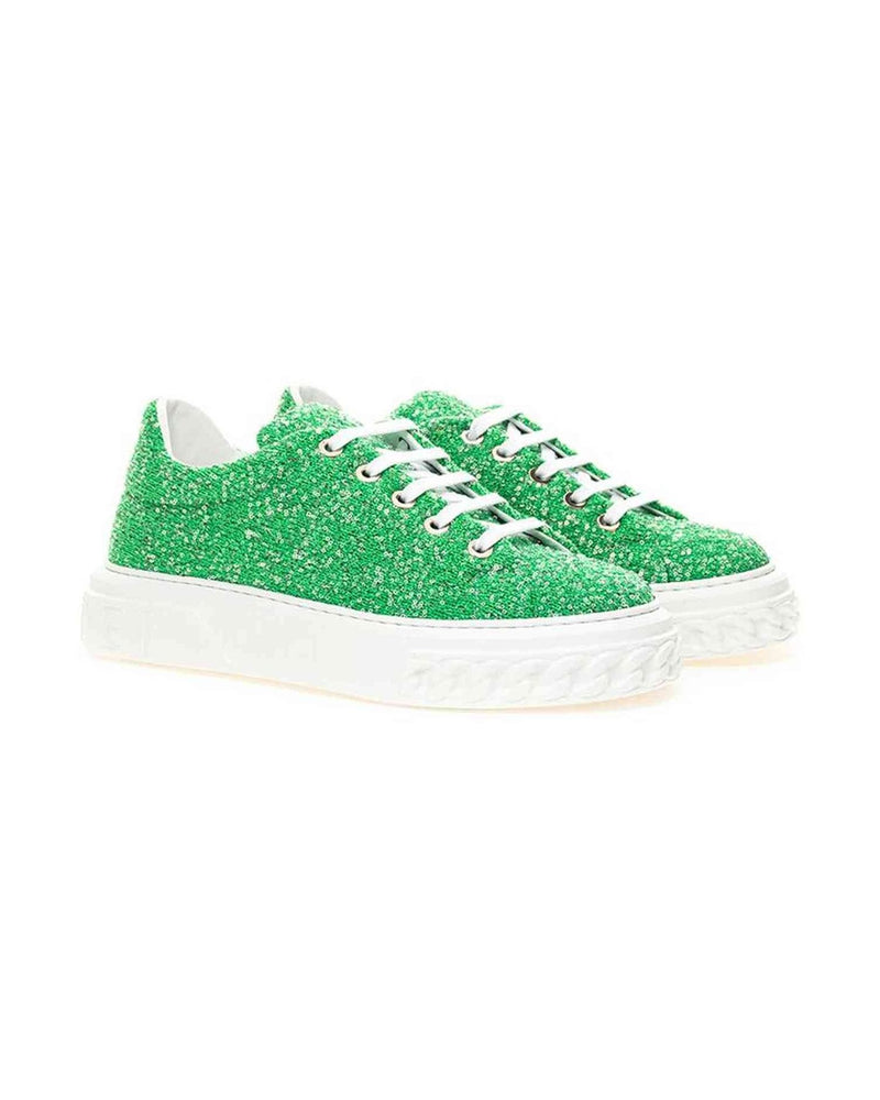 Casadei Emerald Elegance Leather Sneakers Glam Steals