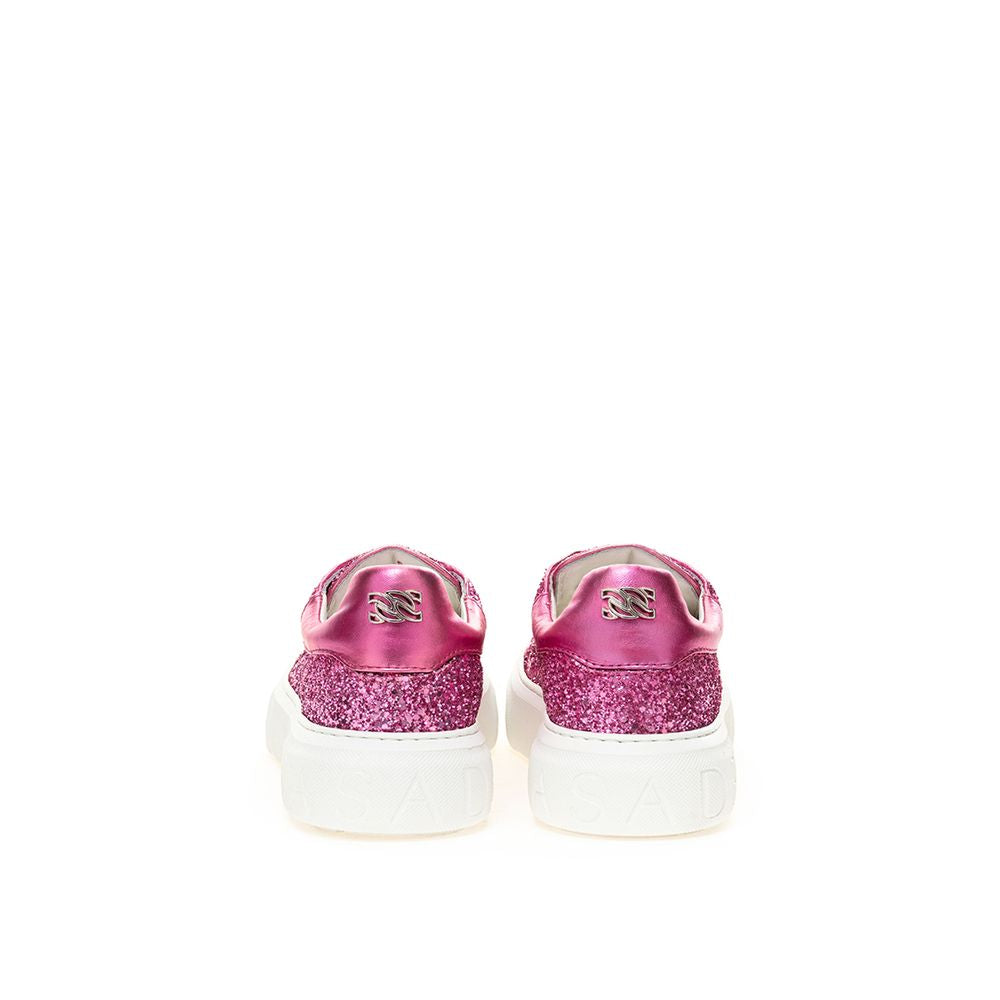 Casadei Fuchsia Leather Elegance Sneakers Glam Steals