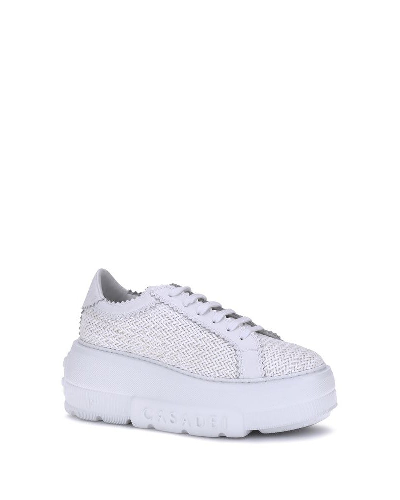 Casadei White Other Fibres Platform Sneakers Glam Steals