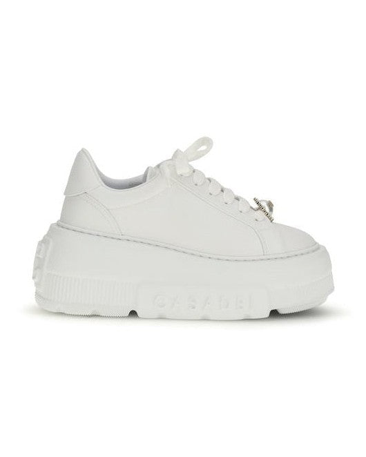 Casadei White Rubber Platform Sneakers 
