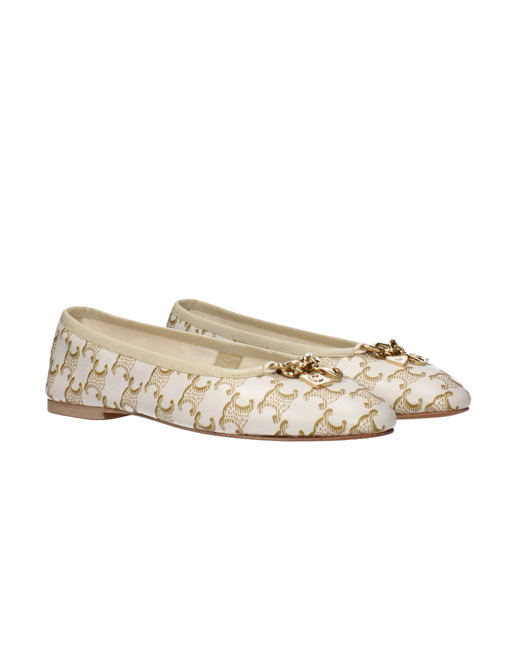 Celine White Leather Ballet Flats Flats