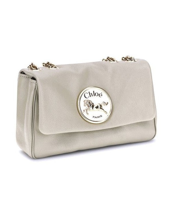 Chloé Beige Calf Leather Bos Taurus Shoulder Bag Glam Steals