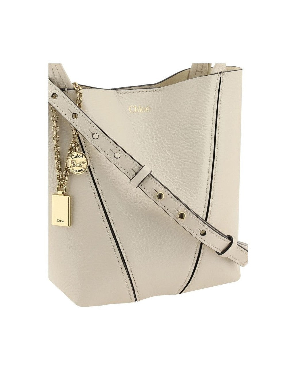 Chloé Beige Calf Leather Bos Taurus Shoulder Bag Glam Steals