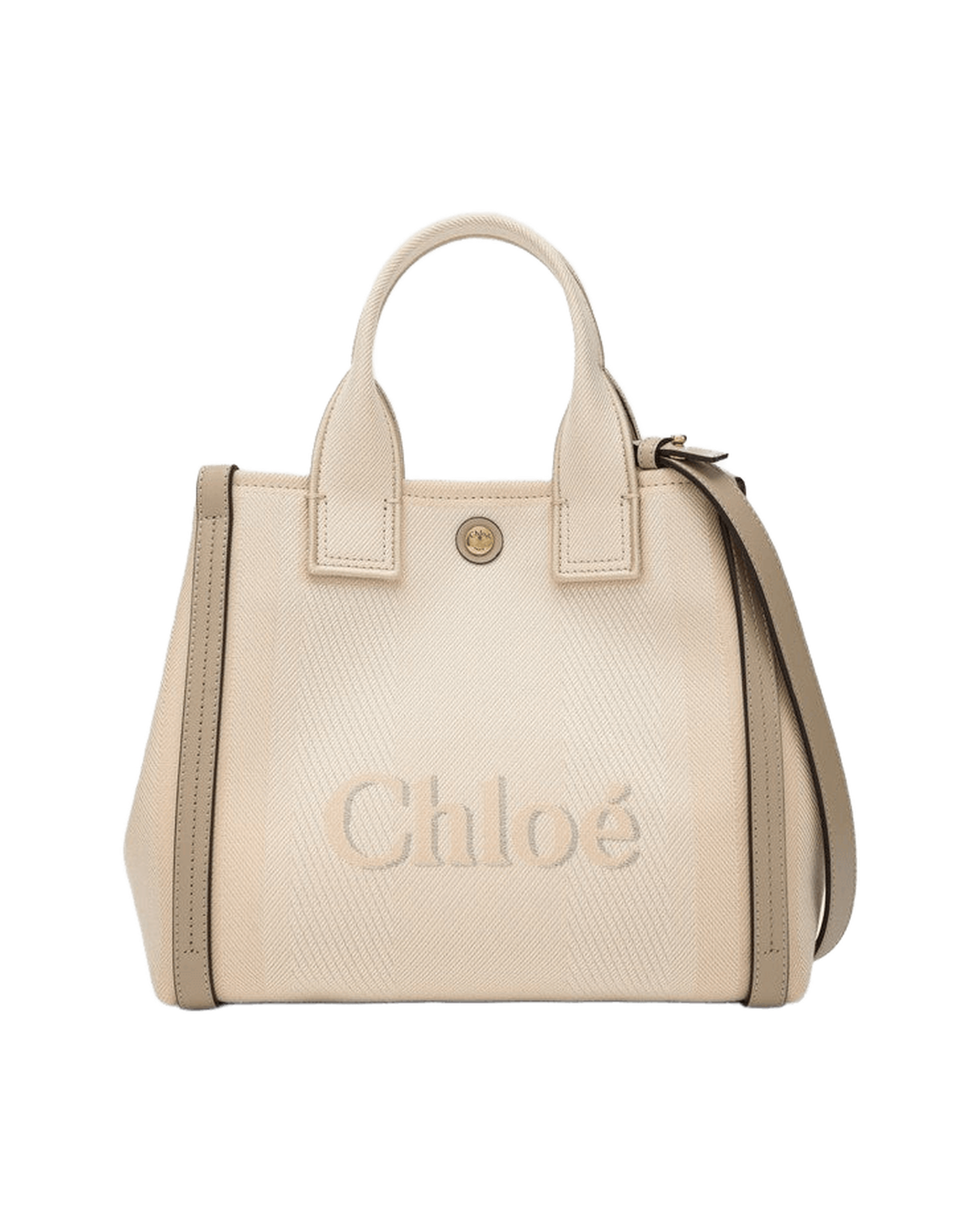 Chloé Beige Canvas Carry Small Tote Bag In Blushy Glam Steals