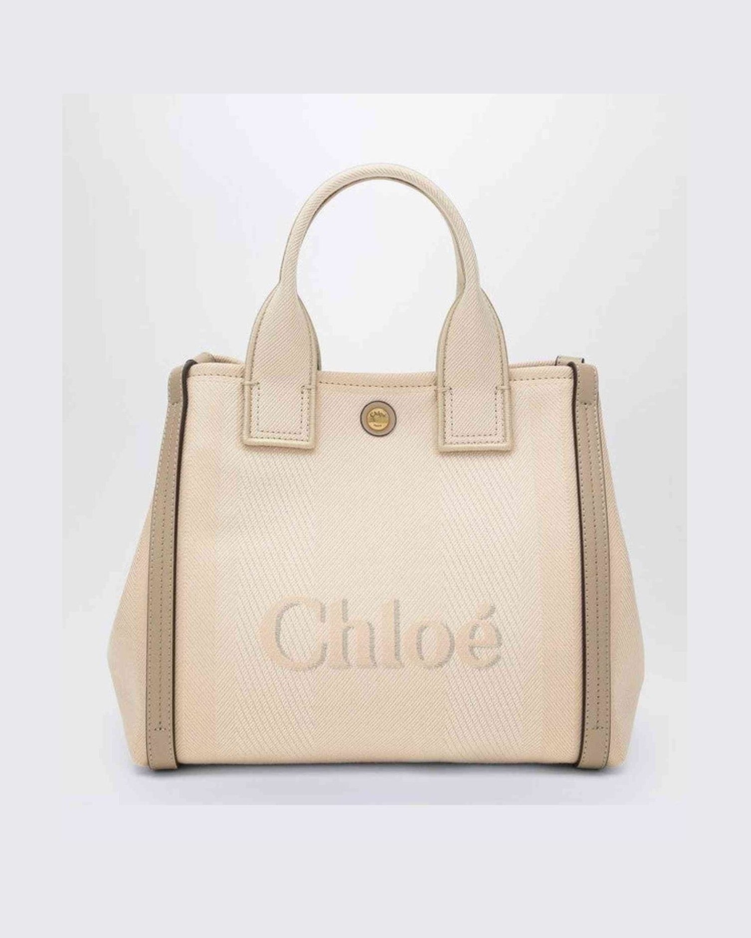Chloé Beige Canvas Carry Small Tote Bag in Blushy Glam Steals