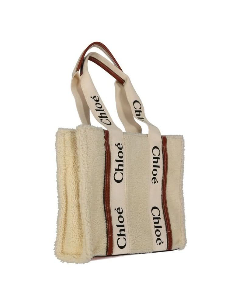 Chloé Beige Lamb Fur Tote Bag Glam Steals