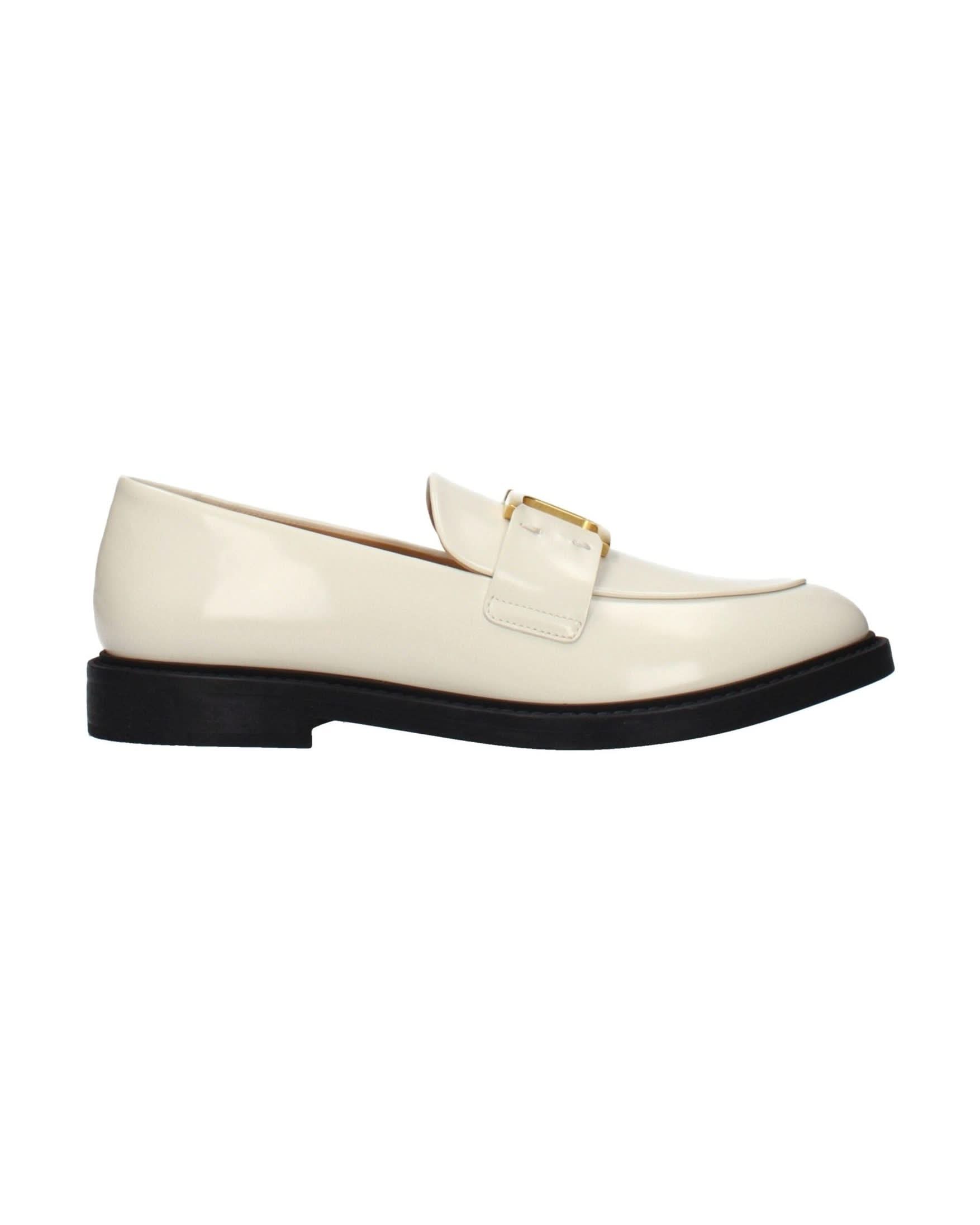 Chloé Beige Leather Slip On Loafers Flats