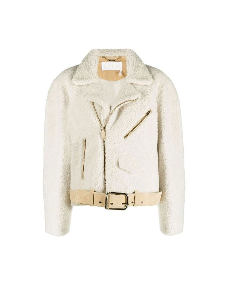 Chloé Beige Polyester Biker Jacket Glam Steals