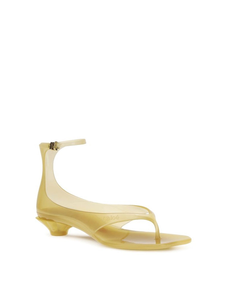 Chloé Beige Polyurethane Flat Sandals Glam Steals