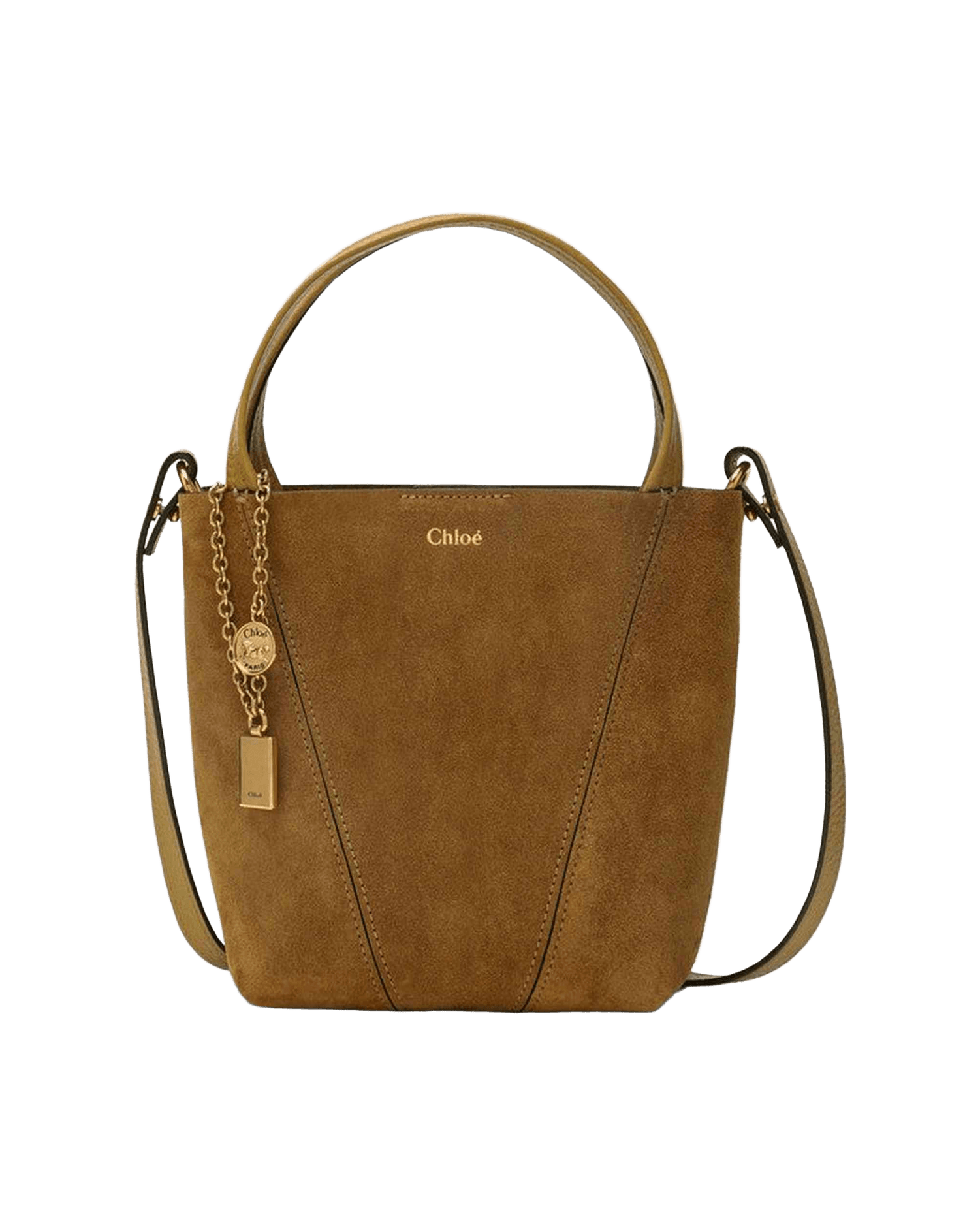 Chloé Beige Suede Small Khaki Spin Tote Bag Glam Steals