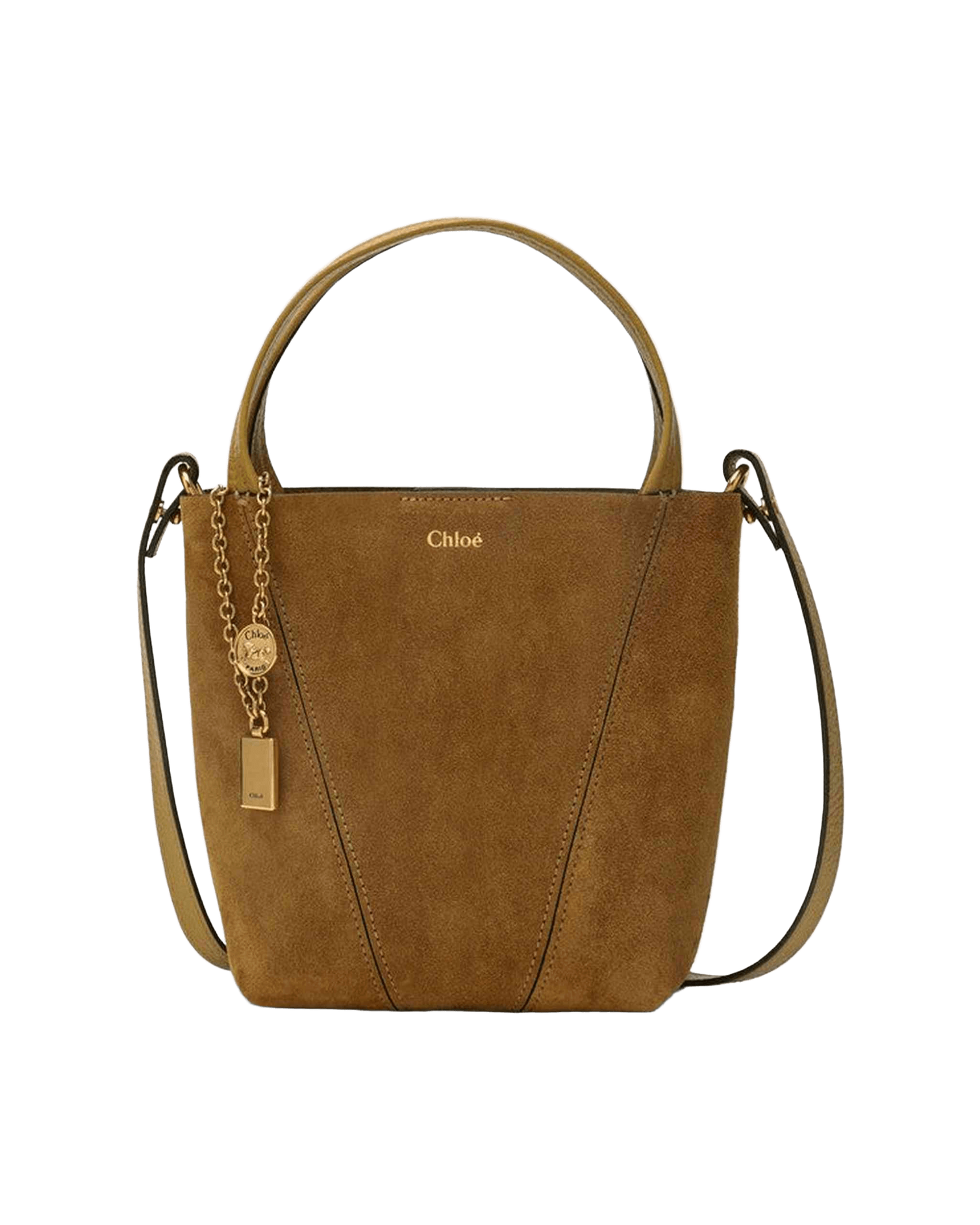 Chloé Beige Suede Small Khaki Spin Tote Bag Glam Steals