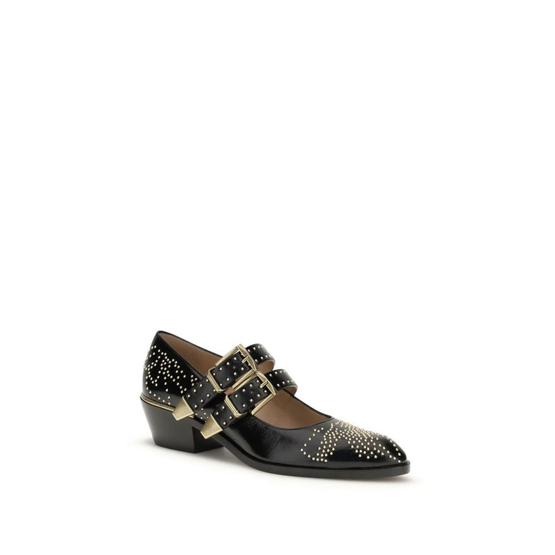 Chloé Black Calf Leather Bos Taurus Ballet Flats Glam Steals