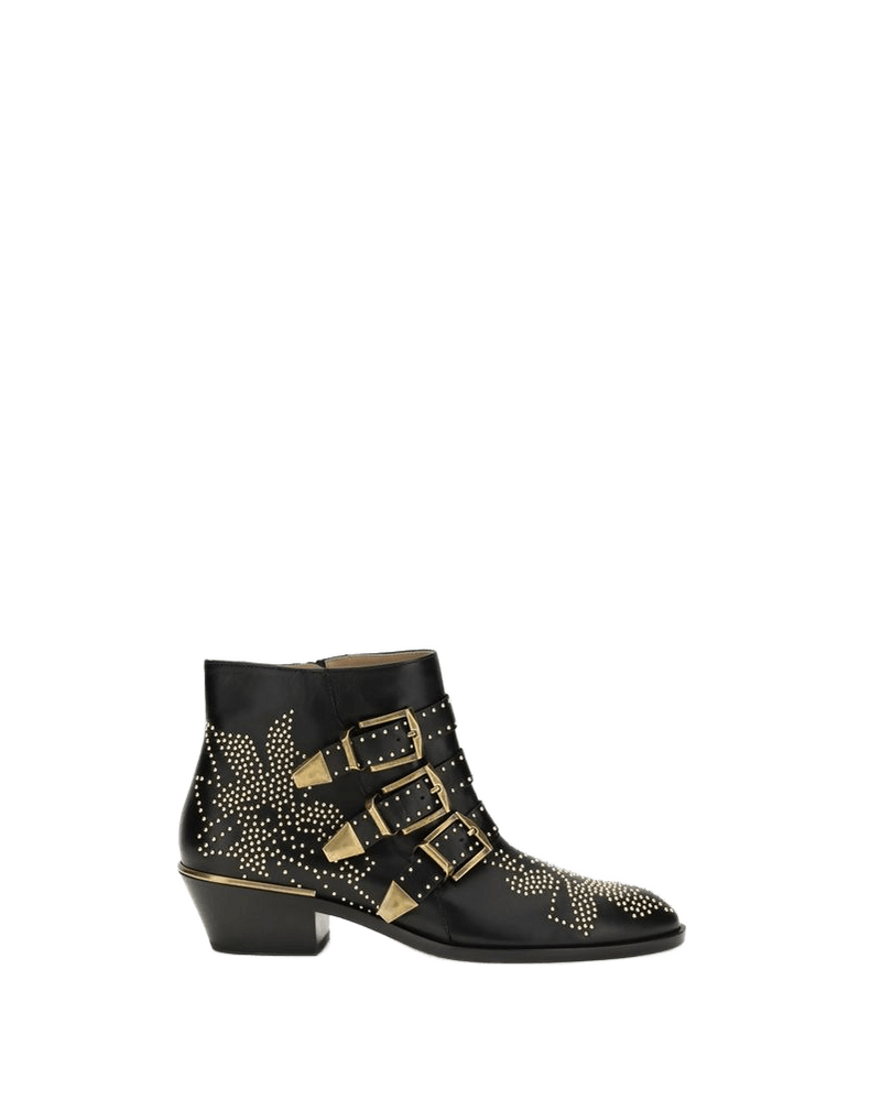 Chloé Black Calf Leather Bos Taurus Lace Up Boots Glam Steals