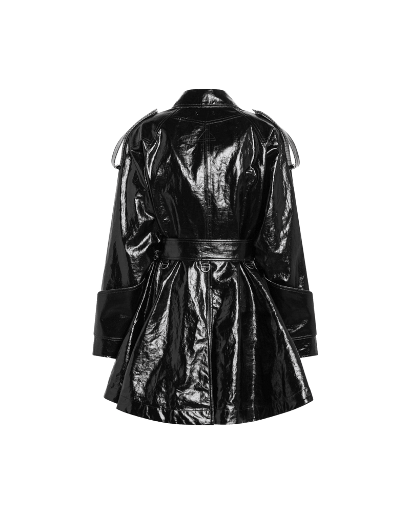 Chloé Black Linen Short Trench Coat Glam Steals