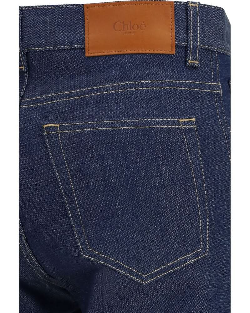 Chloé Blue Cotton Slim Fit Jeans Glam Steals