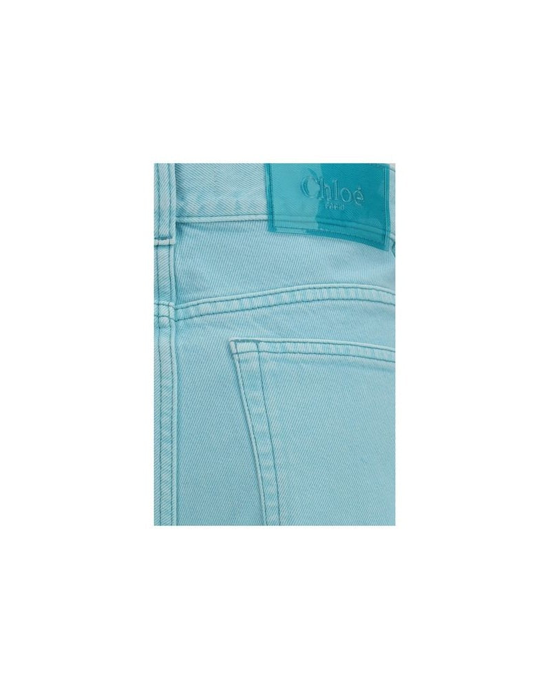 Chloé Blue Cotton Straight Leg Jeans Glam Steals