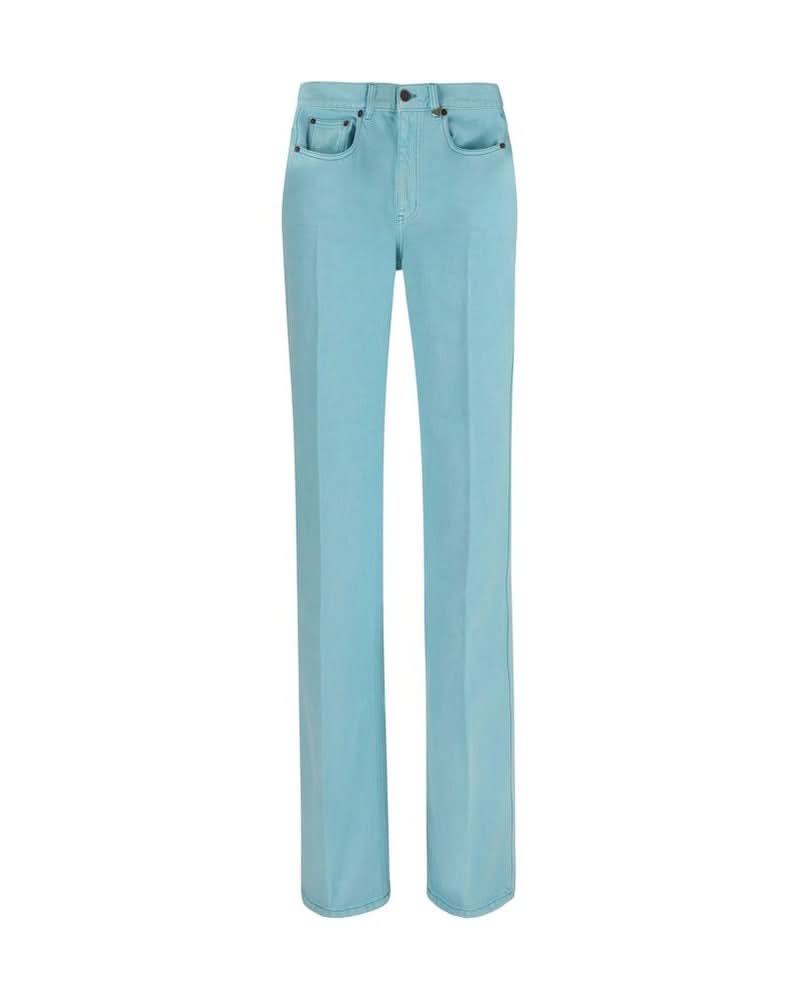 Chloé Blue Cotton Straight Leg Jeans Glam Steals