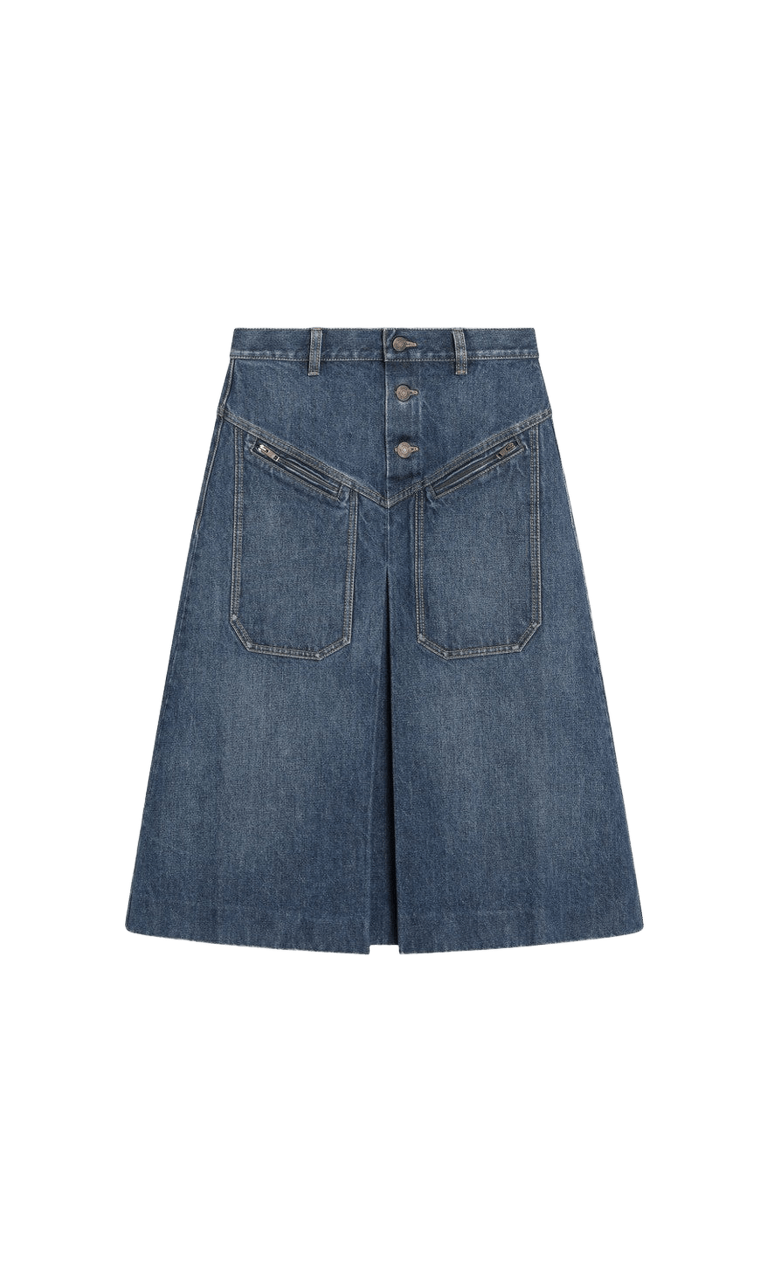 Chloé Blue Denim Knee Length Skirt in Washed Glam Steals