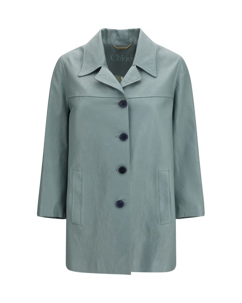Chloé Blue Leather Jacket Glam Steals