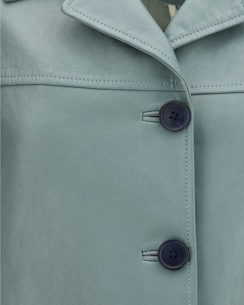Chloé Blue Leather Jacket Glam Steals
