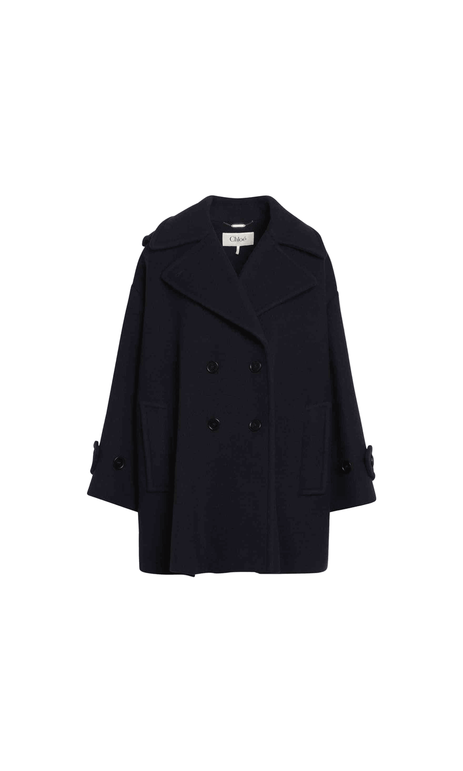 Chloé Blue Wide Double Breasted Coat Glam Steals