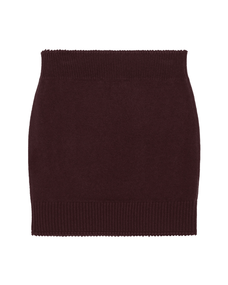 Chloé Bordeaux diamond-pattern wool miniskirt Glam Steals