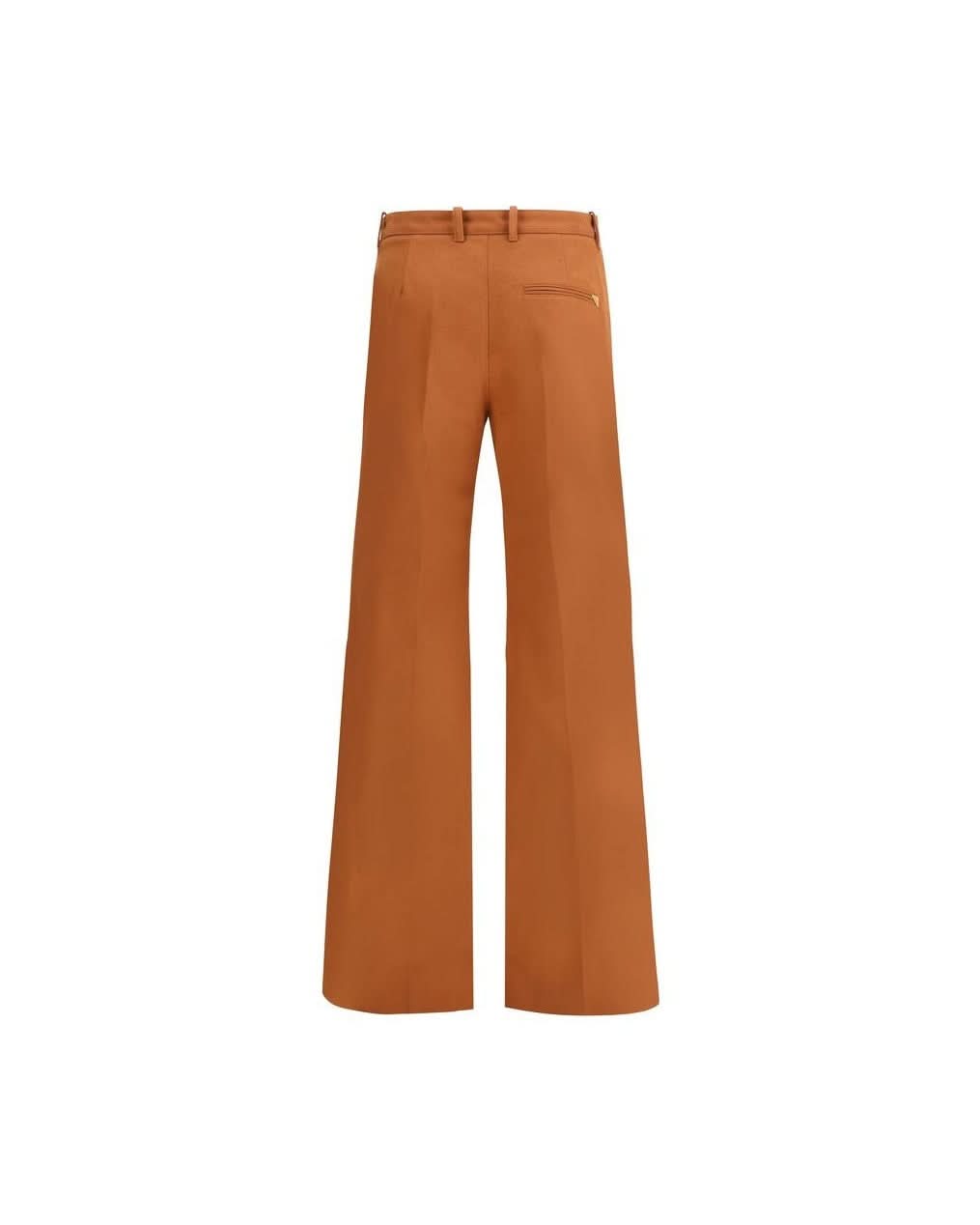 Chloé Brown Cotton Flared Pant Trousers